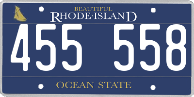 RI license plate 455558