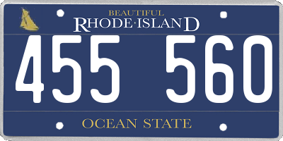 RI license plate 455560