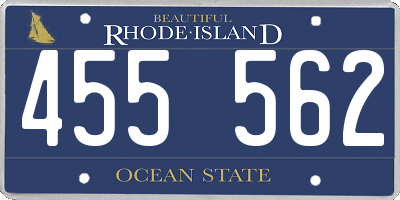 RI license plate 455562