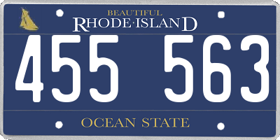RI license plate 455563