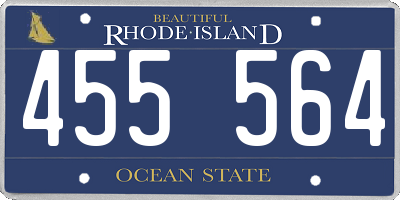 RI license plate 455564