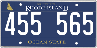 RI license plate 455565