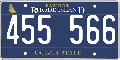 RI license plate 455566