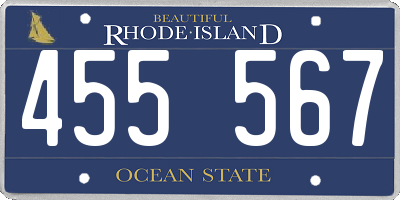 RI license plate 455567
