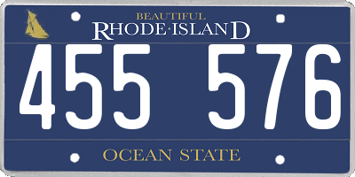 RI license plate 455576