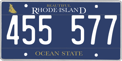 RI license plate 455577