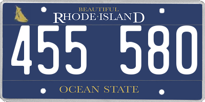 RI license plate 455580