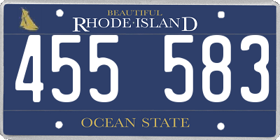RI license plate 455583
