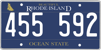 RI license plate 455592