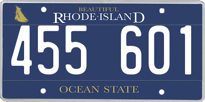 RI license plate 455601