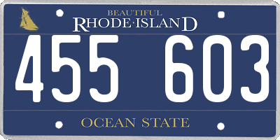 RI license plate 455603