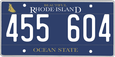 RI license plate 455604