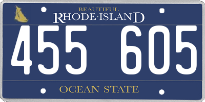 RI license plate 455605