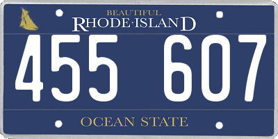 RI license plate 455607