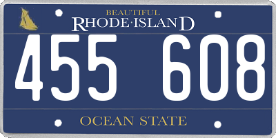 RI license plate 455608