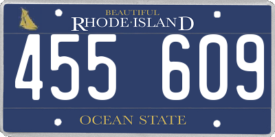 RI license plate 455609