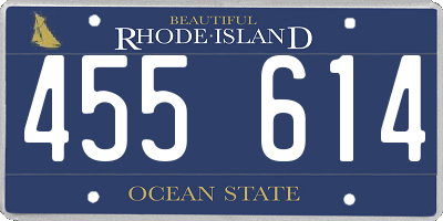 RI license plate 455614