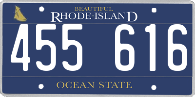 RI license plate 455616