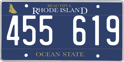 RI license plate 455619