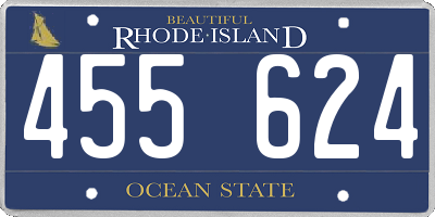RI license plate 455624