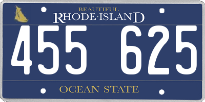 RI license plate 455625