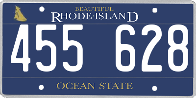 RI license plate 455628