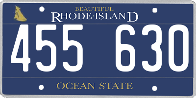 RI license plate 455630