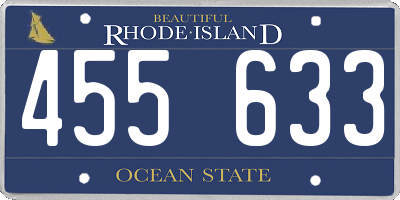 RI license plate 455633