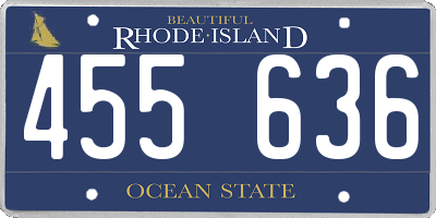RI license plate 455636