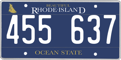 RI license plate 455637