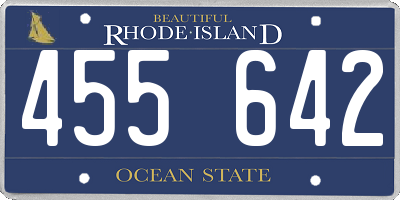 RI license plate 455642