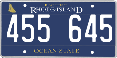 RI license plate 455645