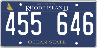 RI license plate 455646