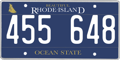 RI license plate 455648