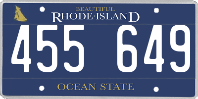 RI license plate 455649
