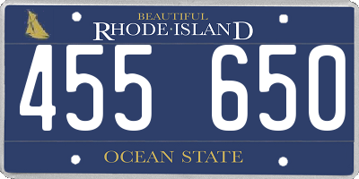 RI license plate 455650