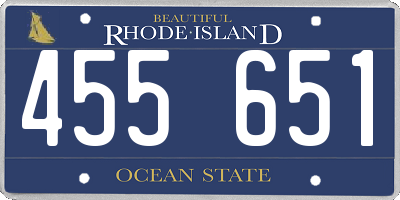 RI license plate 455651