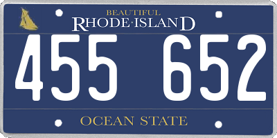RI license plate 455652