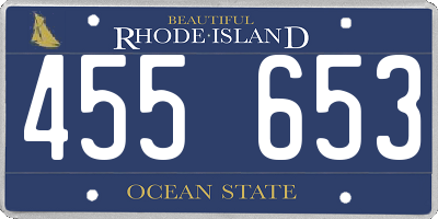 RI license plate 455653