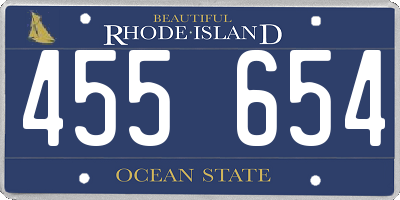 RI license plate 455654