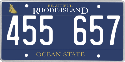 RI license plate 455657