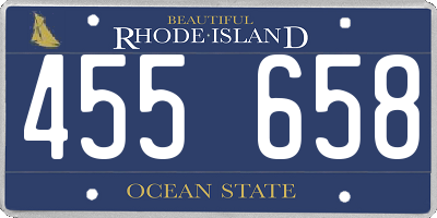 RI license plate 455658