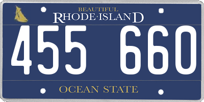 RI license plate 455660