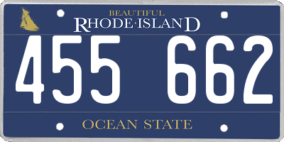 RI license plate 455662