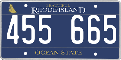 RI license plate 455665