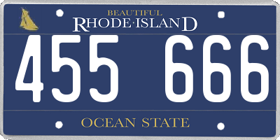 RI license plate 455666