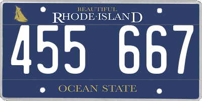 RI license plate 455667