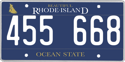 RI license plate 455668