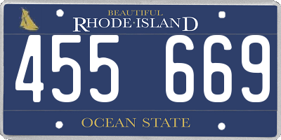RI license plate 455669