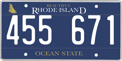 RI license plate 455671